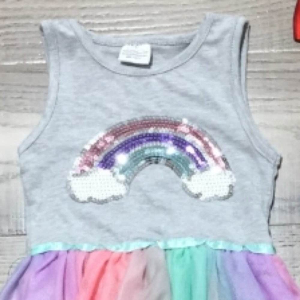 Sequin Rainbow Girls Sleeveless Tutu Dress - Picture 2 of 3